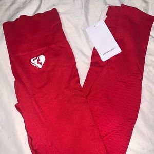 WOMENS BEST RED POWER SEAMLESS LEGGINGS SZ MEDIUM